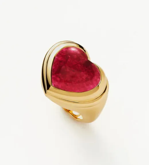 Jelly Heart Gemstone Ring